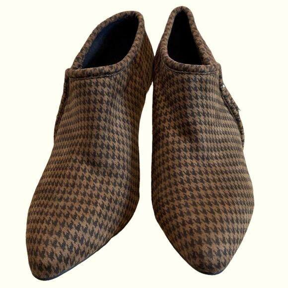 IMPO plaid brown and black booties zip zip. 3.5” heels size  10 - Picture 3 of 13